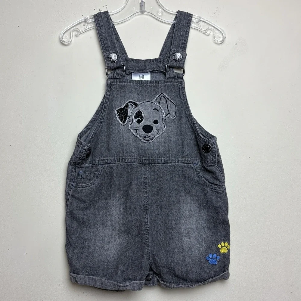 Disney Baby Grey 101 Dalmations Shortalls Overalls 18-24 Months